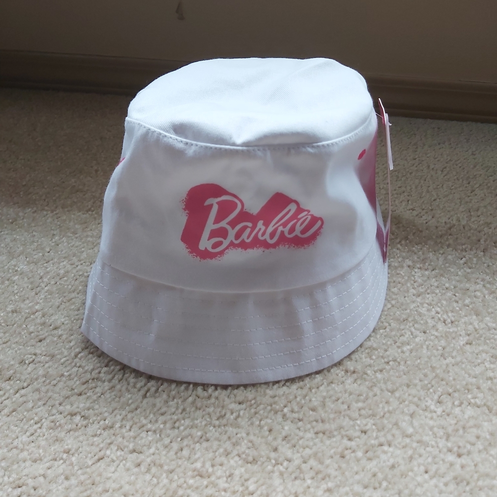Barbie Logo Girl's Pink And White Bucket Hat